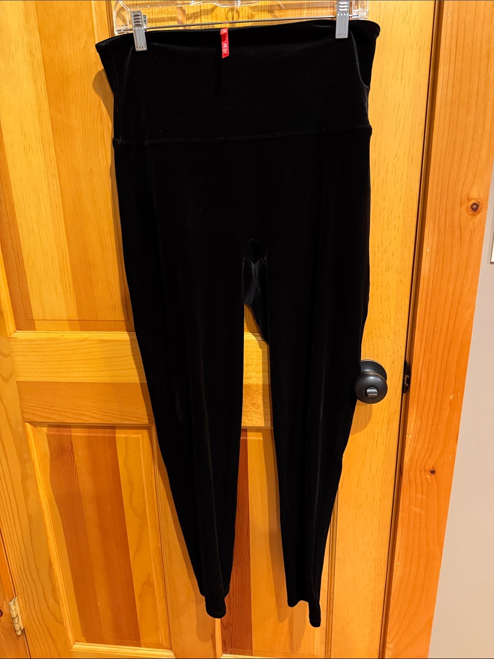 Spanx High-Waist Black Velvet Leggings size 1x